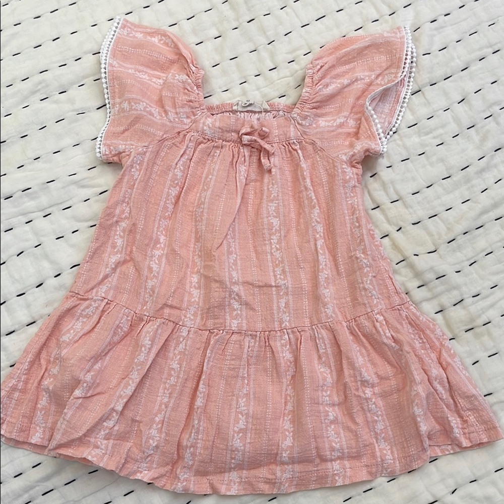 4T Jessica Simpson Pink Flutter Sleeve Dress with Tiered Design